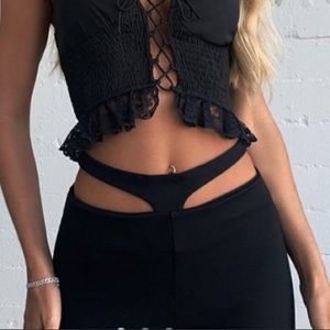 NWT TIGER MIST BLACK DAVINA SLIGHT FLARE PANTS SIZE SMALL